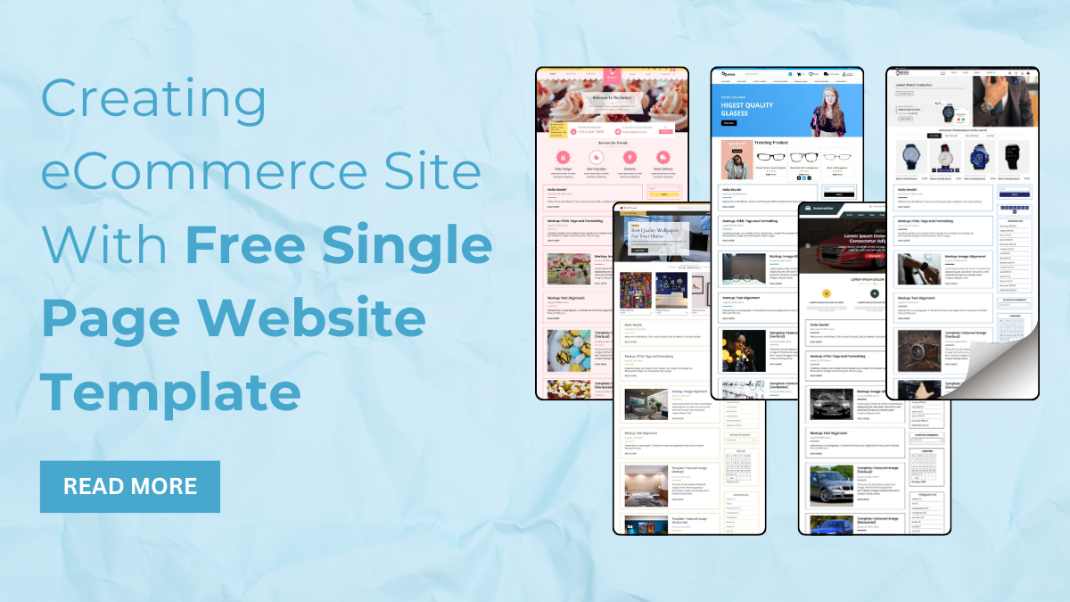 Creating ECommerce Site With Free Single Page Website Template