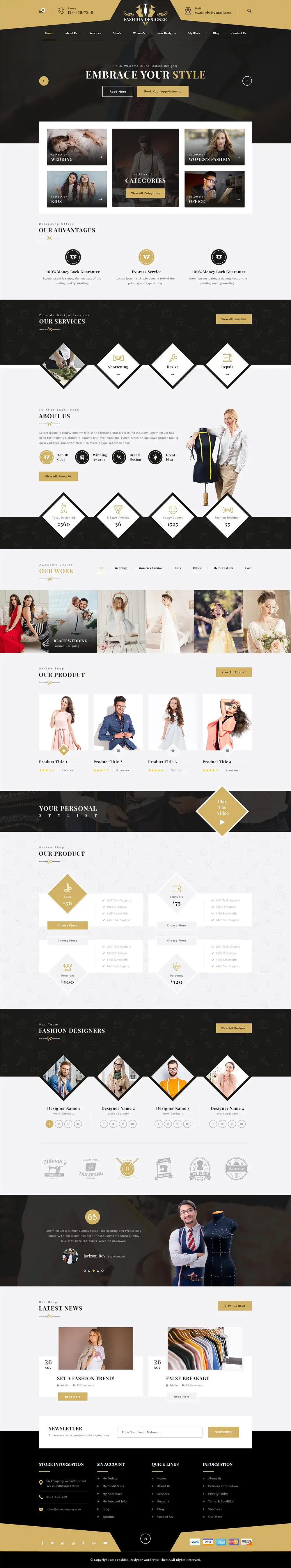 Fashion Designer WordPress Theme