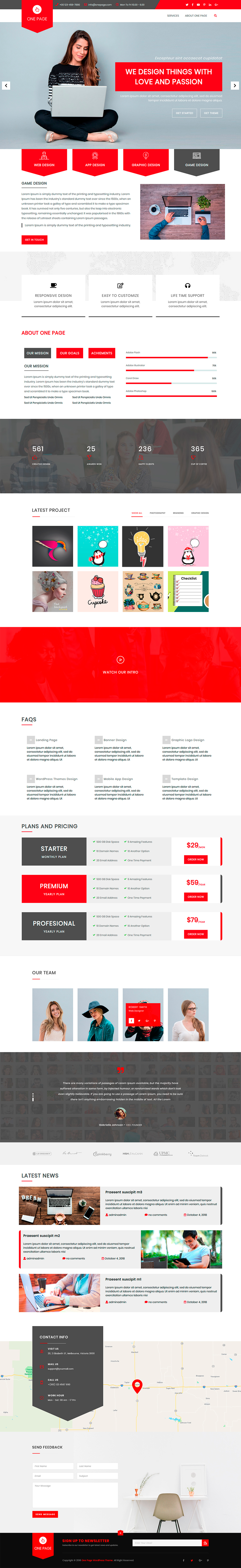 One Page WordPress Theme